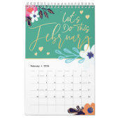 新年のフローラ感動的引用文 カレンダー (2月 2026)