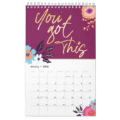 新年のフローラ感動的引用文 カレンダー (1月 2026)