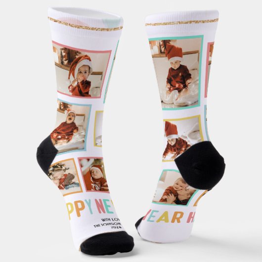 新年のベビーカスタム地球に優しプレミアムクルーソック ソックス (傾斜あり)