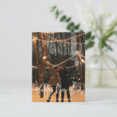 新年のホワイト手書きmr&mrs photo ポストカード (スタンド正面)