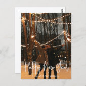 新年のホワイト手書きmr&mrs photo ポストカード (正面/裏面)