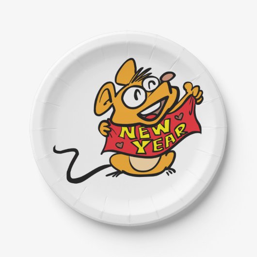 新年のマウス ペーパープレート (正面)