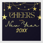 新年のメッセージの星への応援 ウィンドウサイン (シート)