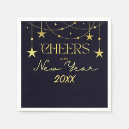 新年のメッセージの星への応援 スタンダードカクテルナプキン