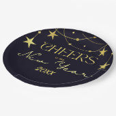 新年のメッセージの星への応援 ペーパープレート (アングル)