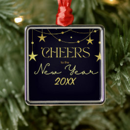 新年のメッセージの星への応援 メタルオーナメント