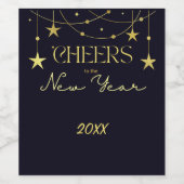 新年のメッセージの星への応援 ワインラベル (シングルラベル)