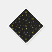 新年のモダン金ゴールドスターバストパタースタイリッシュン スタンダードカクテルナプキン (角)
