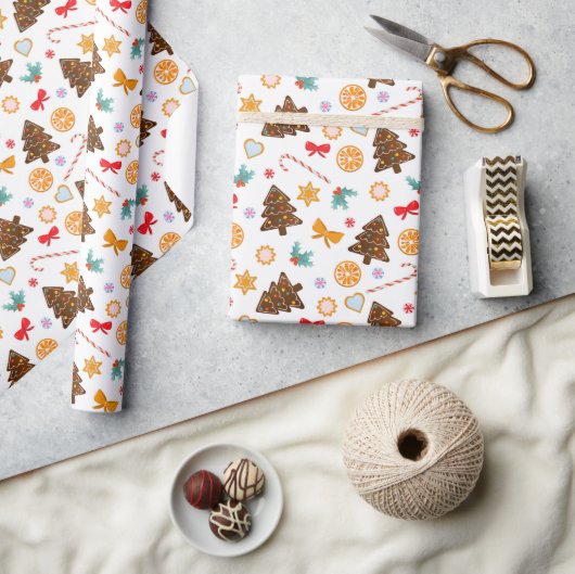 新年のラッピング紙。 ラッピングペーパー (クラフト)