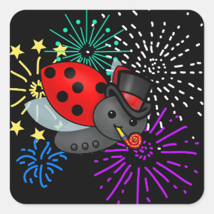 新年のラディバグ スクエアシール