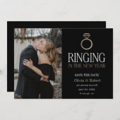 新年のリンギング写真で日付を保存I 招待状 (正面/裏面)