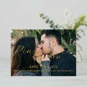 新年のリングや輪結婚式の日付を保存 箔招待状 (立ち正面)