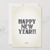 新年のリングや輪、レトロ招待状 招待状 (裏面)