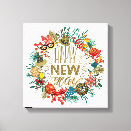 新年のリース キャンバスプリント