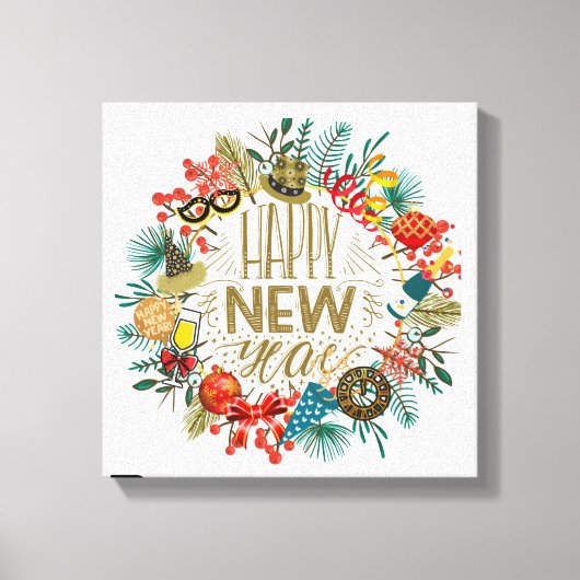 新年のリース キャンバスプリント (正面)