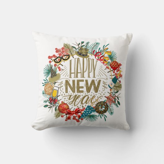 新年のリース クッション (正面)