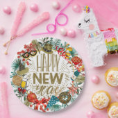 新年のリース ペーパープレート (パーティー)