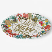 新年のリース ペーパープレート (アングル)