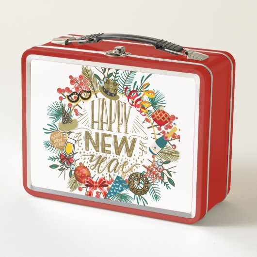 新年のリース メタルランチボックス (正面)