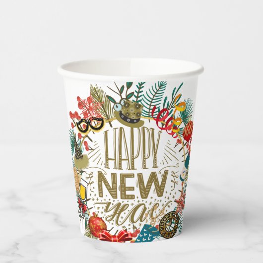 新年のリース 紙コップ (左)