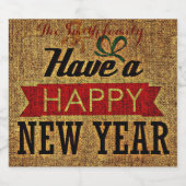 新年のワインの楽しさと成功を祈る スパークリングワインラベル (シングルラベル)