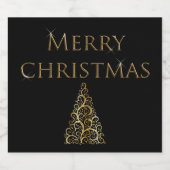 新年のワインの楽しさと成功を祈る スパークリングワインラベル (シングルラベル)