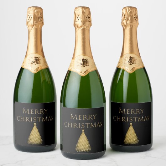 新年のワインの楽しさと成功を祈る スパークリングワインラベル (ボトル)