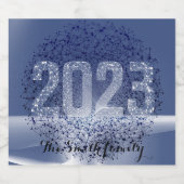 新年のワインの楽しさと成功を祈る スパークリングワインラベル (シングルラベル)