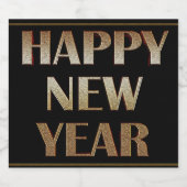 新年のワインの楽しさと成功を祈る スパークリングワインラベル (シングルラベル)