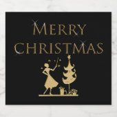 新年のワインの楽しさと成功を祈る スパークリングワインラベル (シングルラベル)