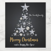 新年のワインの楽しさと成功を祈る ワインラベル (シングルラベル)