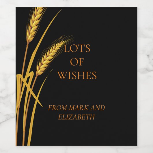 新年のワインの楽しさと成功を祈る ワインラベル (シングルラベル)