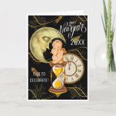 新年のヴィンテージグリーティングカード シーズンカード (正面)