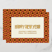 新年の中世紀型の幸せ 箔シーズンカード (正面/裏面)