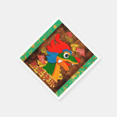 新年の中国のペーパーカットドラゴンジェイドグリーン金ゴールド スタンダードカクテルナプキン (角)