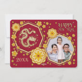 新年の中国の黄金の花：コン平脂肪チョイ シーズンカード (裏面)