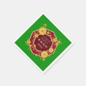 新年の中国の黄金の花:コン平脂肪チョイ スタンダードカクテルナプキン (角)