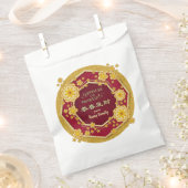 新年の中国の黄金の花：コン平脂肪チョイ フェイバーバッグ (クリップ留めされた状態)