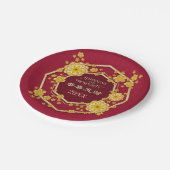 新年の中国の黄金の花：コン平脂肪チョイ ペーパープレート (アングル)