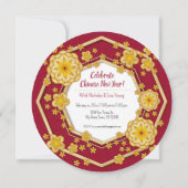 新年の中国の黄金の花：コン平脂肪チョイ 招待状 (裏面)