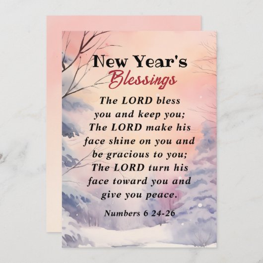 新年の主の祝福をあなたに聖書の一節冬の風景 シーズンカード (正面/裏面)