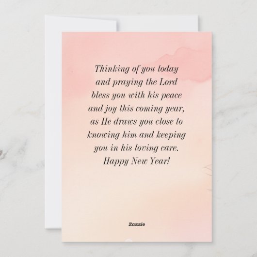 新年の主の祝福をあなたに聖書の一節冬の風景 シーズンカード (裏面)