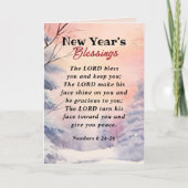 新年の主よ賛美あなた聖句の冬のシーン カード (正面)