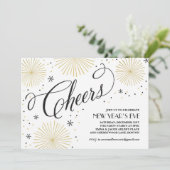 新年の乾杯 新年のパーティー招待状 招待状 (スタンド正面)
