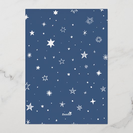 新年の乾杯 | 縦写真 箔シーズンカード (裏面)