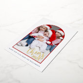 新年の乾杯 | 縦写真 箔シーズンカード (回転した状態)