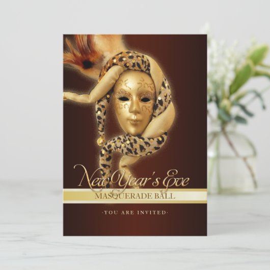 新年の仮装パーティの招待状 招待状 (スタンド正面)