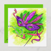 新年の仮装パーティー 招待状 (正面/裏面)