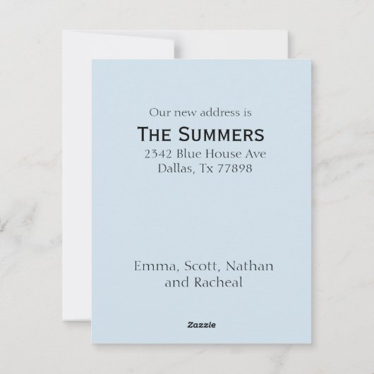 新年の休日の引越し発表新居 シーズンカード (裏面)