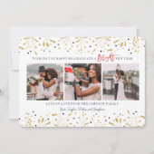 新年の休日|の花火| 3つの写真カード シーズンカード (正面)